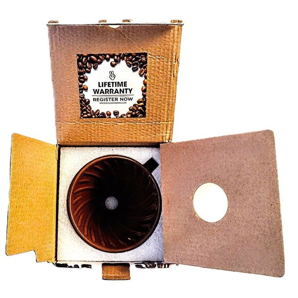 Kajava Mama Pour-Over  Brown Ceramic Coffee Dripper - 2 Cup Capacity, New in Box - Picture 11 of 12